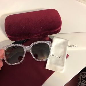 Gucci square frame acetate sunglasses